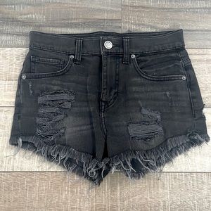 Black frayed Express jean shorts - size 2
